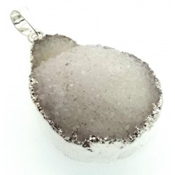 Himalayan Druzy Quartz Crystal Electroplated Pendant Design 12